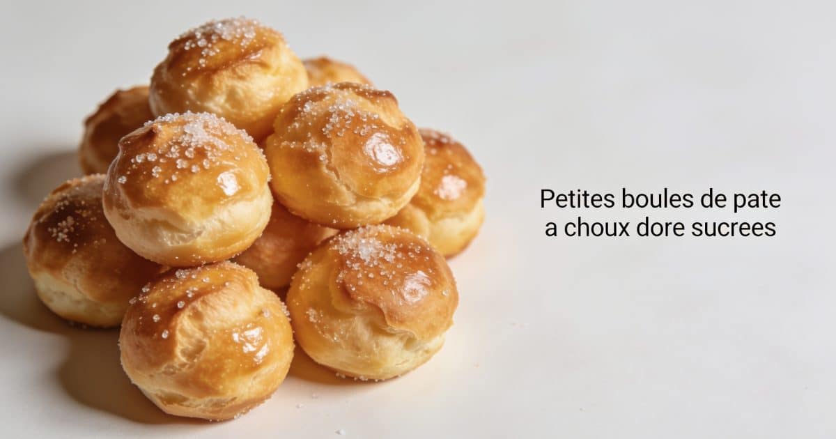 Petites boules de pate a choux dore sucrees