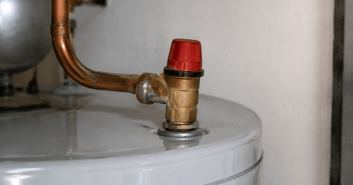Soupape de securite metallique fixee sur reservoir chauffe-eau