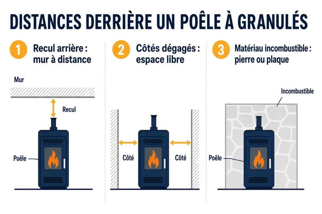 Distances derrière un poêle à granulés