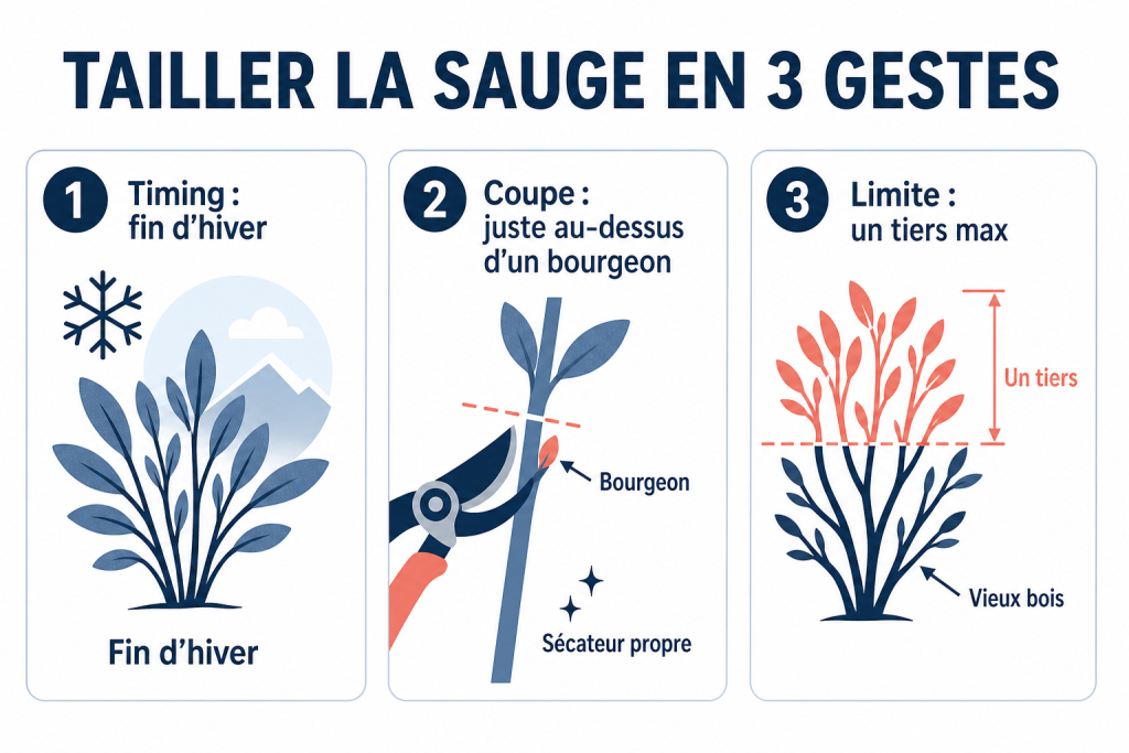 Tailler la sauge en 3 gestes