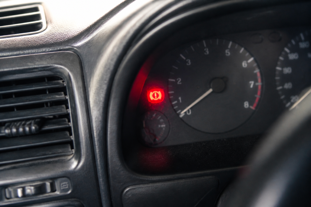 Voyant rouge brillant tableau de bord auto